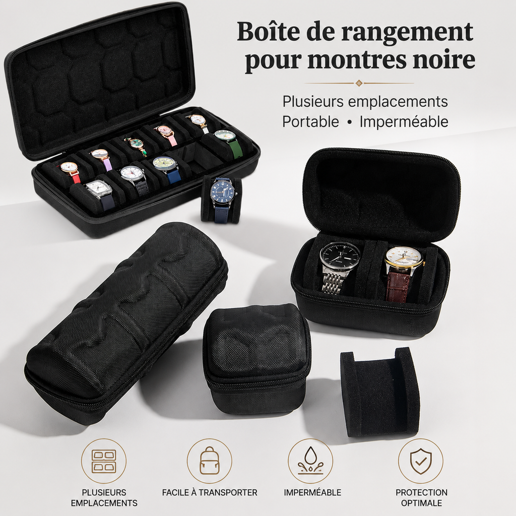 Coffret de voyage pour montres – Organisateur 8 montres